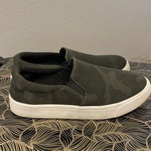 Camo soda brand slip on shoes.